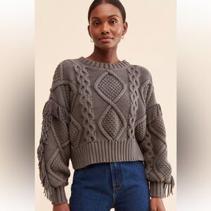 $125 NWT Line and dot Jasper Fringe Sweater XS